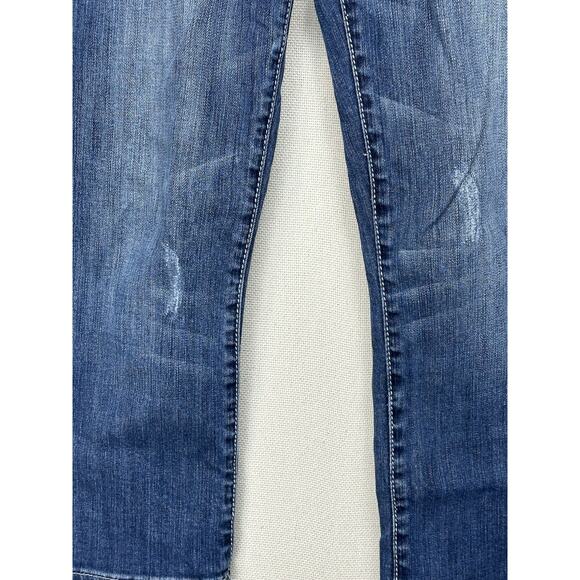 L.A. Idol Women's Cropped Jeans Size 5 Rhinestone Buttons/Pockets Distressed - Picture 3 of 16